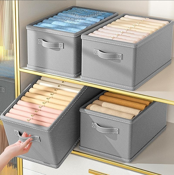 Nuevo Caja de almacenamiento de tela para ropa de hogar, cajón, cesta, ropa interior gruesa, organizador 1