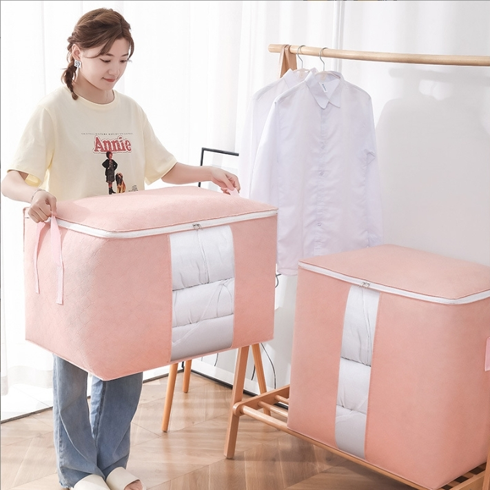 Tas penyimpanan selimut katun tebal tas pindahan bagasi non-anyaman tas penyimpanan selimut pakaian tahan lembab 1