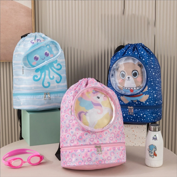 New swimming fitness storage bag travel portable cartoon bath bag large capacity backpack swimming device bag 1