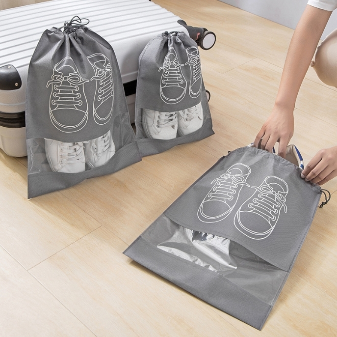 Travel Dustproof Non-woven shoe bag pocket environmental protection shoe bag household drawstring shoe bag 1