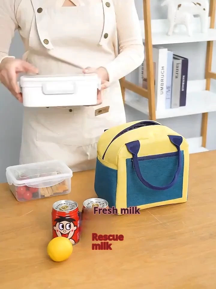 Karışık renkli bento çantası termal çanta katyonik öğle yemeği kutusu çanta 1