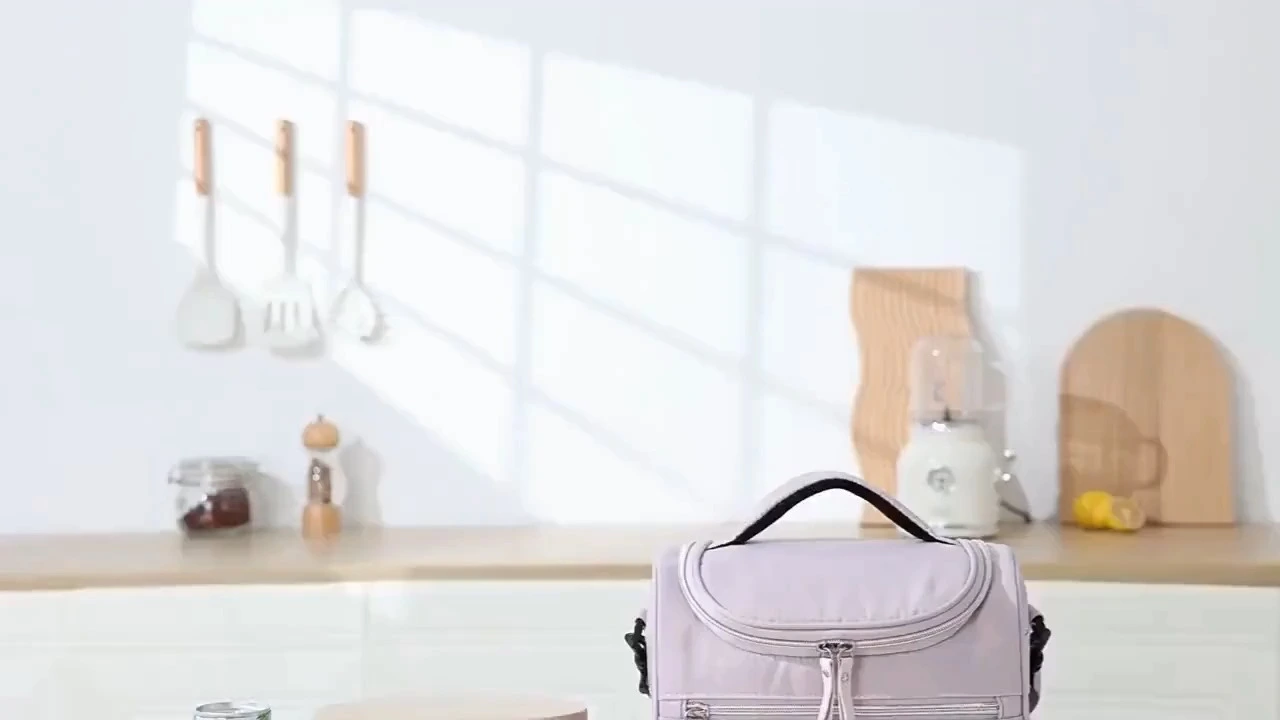 편리한 식사 저장 및 운송을위한 구부러진 커버 점심 가방 1