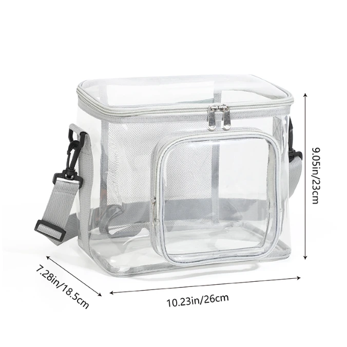 Portable Clear crossbody bag Outing picnic party lunch bag Cosmetics toiletries  storage bag 1