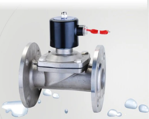 Válvula solenoide de brida de acero inoxidable tipo diafragma de acción directa serie 2W 1