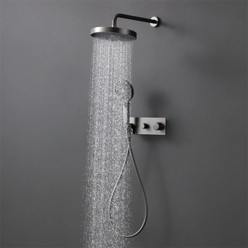 Modern Concealed Rainforest Shower Mixer with Thermostatic Control 1