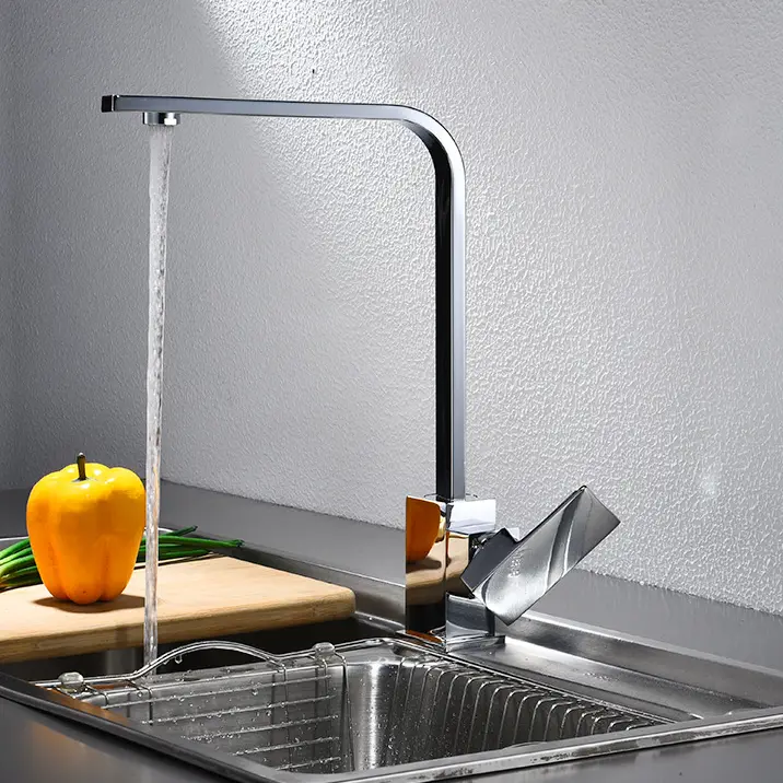 Custom Kitchen Faucet with Hot and Cold Handles Morden Wateroperate 2