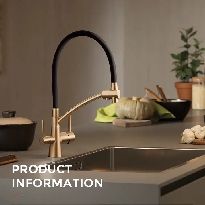 キッチン用温水・冷水タップ & 水栓サプライヤー - Wateroperate 蛇口の真鍮のみの冷たい水キッチンシンク蛇口グースネックシングルレバー屋外タップブロンズブラシフィニッシュ、a、1 XXZ