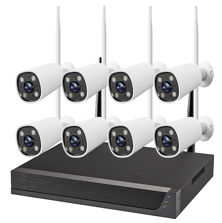 ワイヤレス NVR キット 4CH/8CH 2MP/3MP/5MP バレットカメラ付き