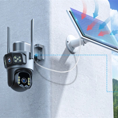 Hieesmart 24/7 連続録画セキュリティカメラデュアルレンズ真のフルカラーナイトビジョン監視カメラ 1
