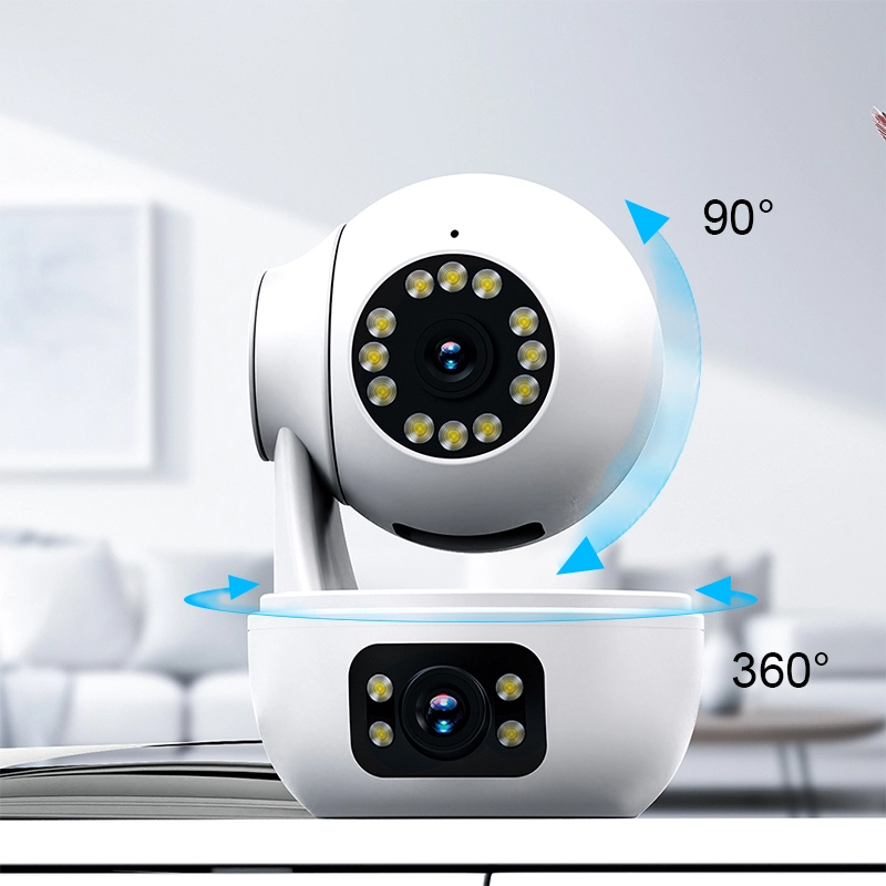 Kamera Keamanan Penglihatan Malam Pintar/Penuh Warna IR/Lensa Ganda 3MP Dalam Ruangan Audio Dua Arah Deteksi Manusia Pelacakan Otomatis Kamera WiFi PT 1