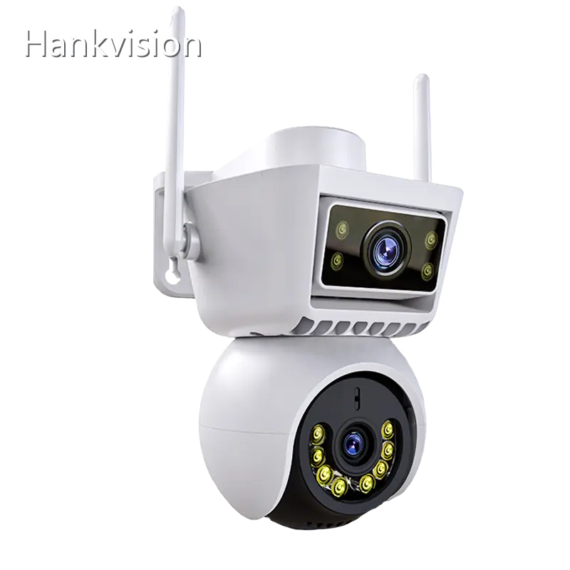 Outdoor Dual Lens Camera 3MP PT Camera Color Night Vision IP65 Waterproof True Full Color Security Camera-1 1