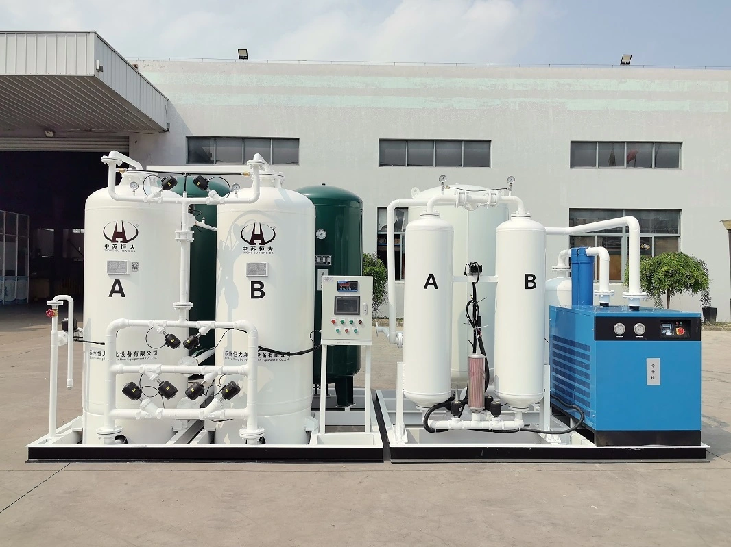 Generador de oxígeno industrial al 93 % 60 Nm³/h para la producción de vidrio. Aumenta la eficiencia de fusión y la producción. 1