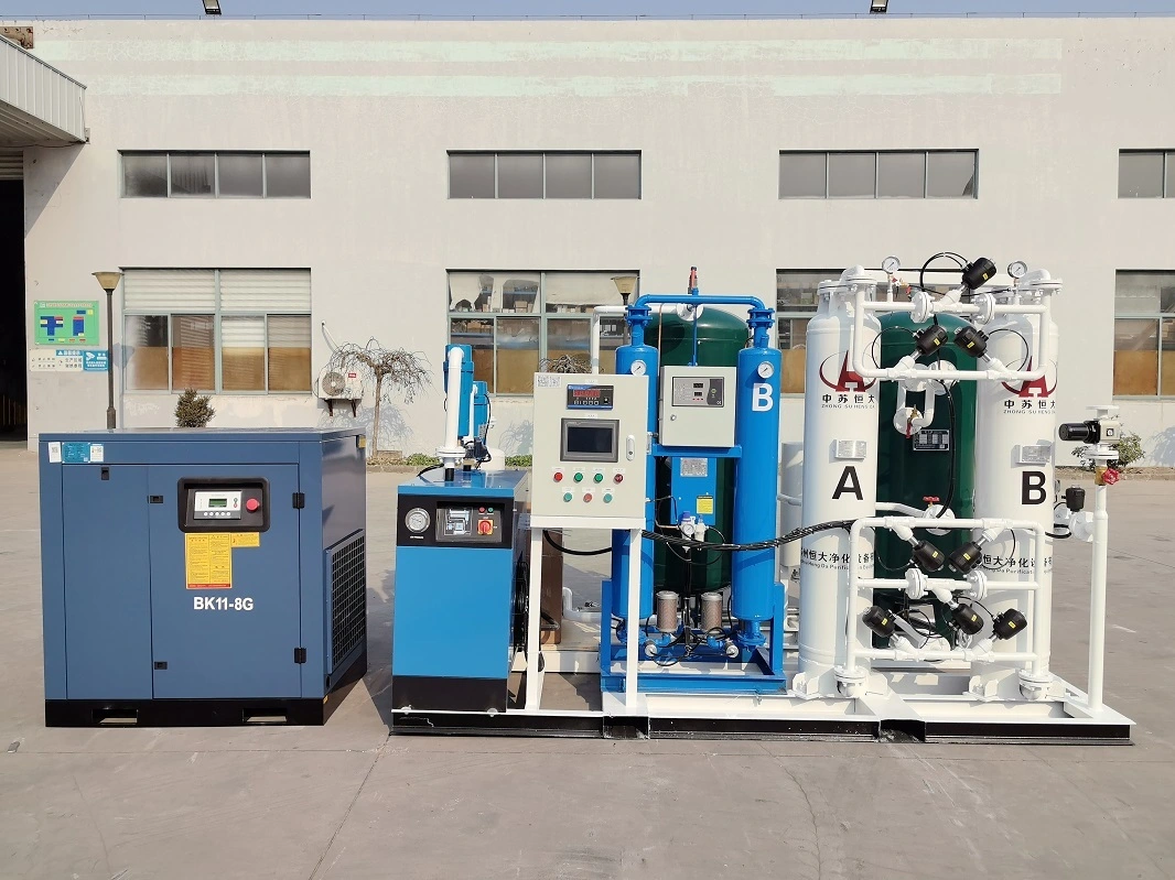 Générateur d'azote à 99,999 % (10 Nm³/h) pour four de fusion d'aluminium : isole l'oxygène et prévient les pertes par oxydation de l'aluminium. 1