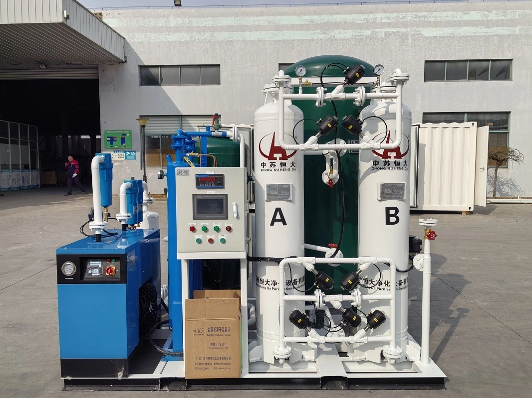 Générateur d'azote à 99,99 % (20 Nm³/h) pour la transformation de la viande. Azote de haute pureté. Prévient l'oxydation et prolonge la durée de conservation. 1