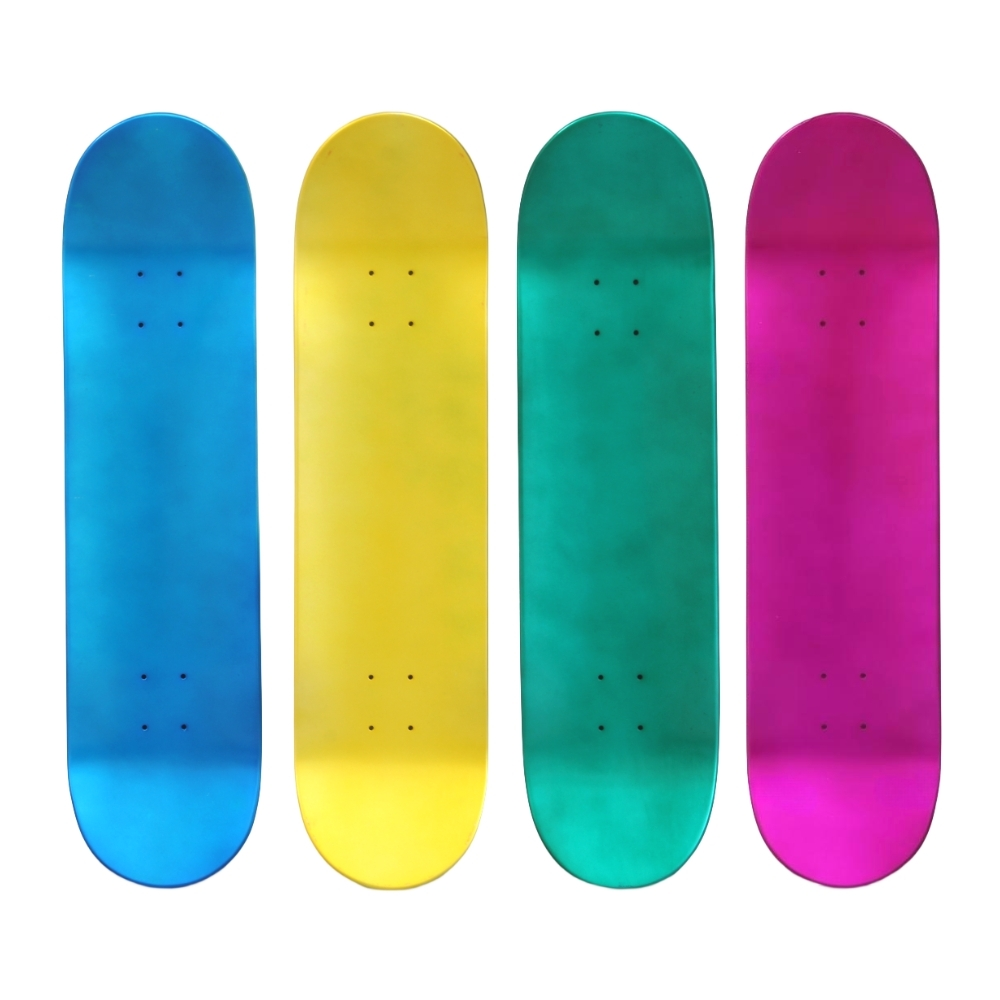 Dek skateboard kustom maple Kanada celup penuh warna logam 1