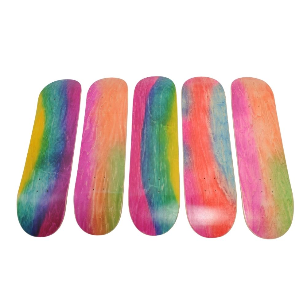 Canadian Maple Skateboard Deck Gradient Dye Rainbow Color Skate Deck 2