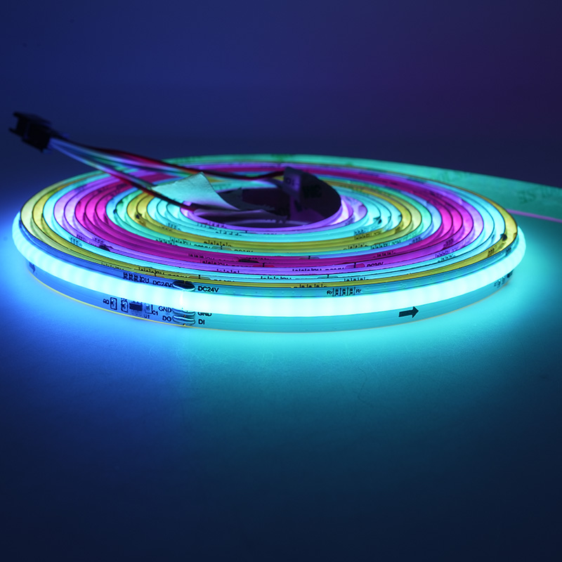 شريط LED رقمي RGB COB 24 فولت 672 مصباح LED لتأثيرات الإضاءة الخارجية 5