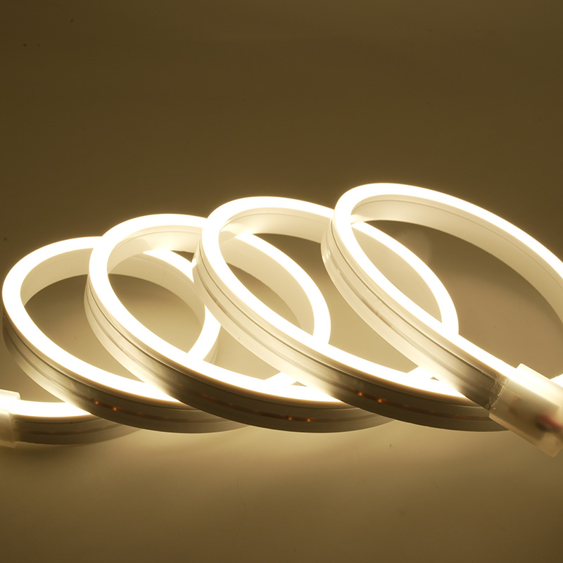 12 V warmweißes, wasserdichtes Neon-LED-Band für den Außenbereich, 4 x 10 mm 9