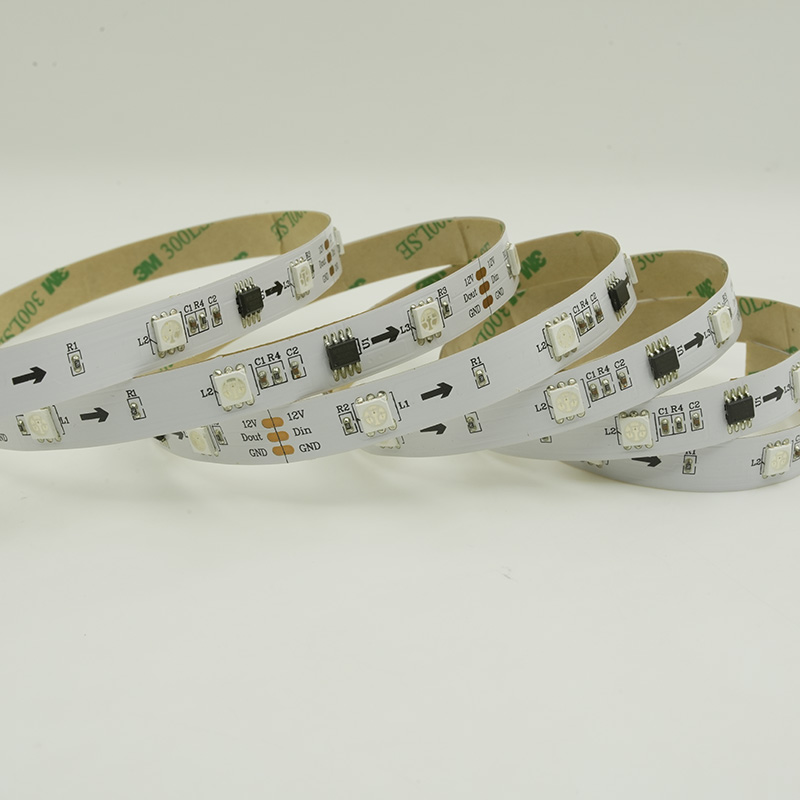 Bande LED RGB 12V 30 LED WS2811 bande RGB numérique 12mmPCB IP20 bande LED flexible de couleur magique 11