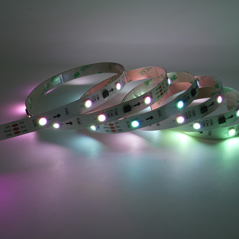 Bande LED RGB 12V 30 LED WS2811 bande RGB numérique 12mmPCB IP20 bande LED flexible de couleur magique 8
