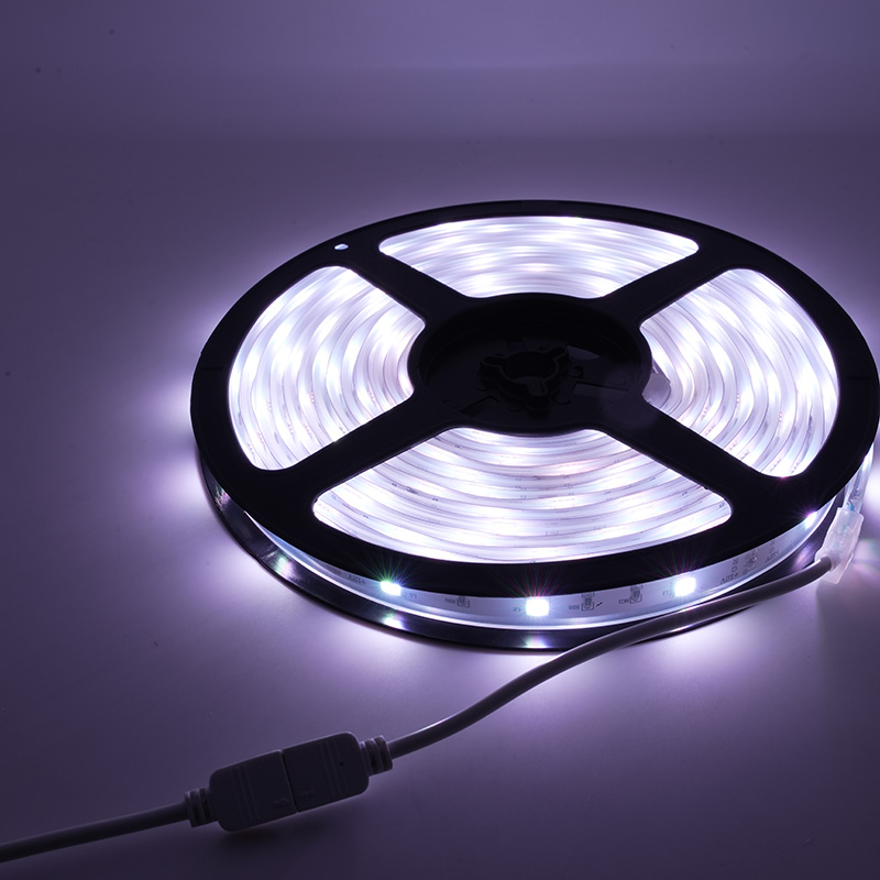 Cinta colorida impermeable de la luz de tira del LED 12V RGB LED con 48 LED los 5M IP67 11