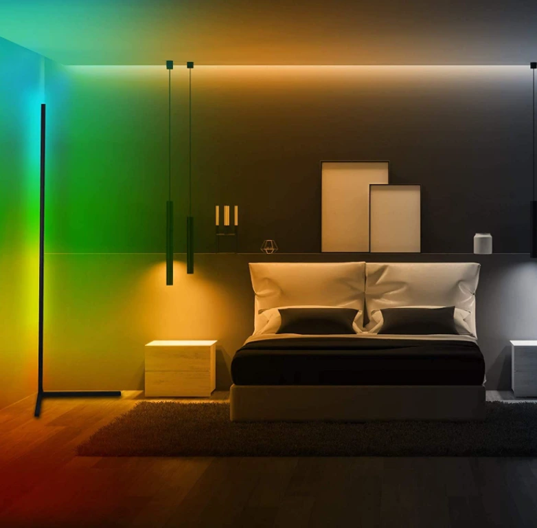 RGB Triangle Floor Lamp Modern Minimalist Corner Bedroom Colorful Led Floor Standing Lamp 1
