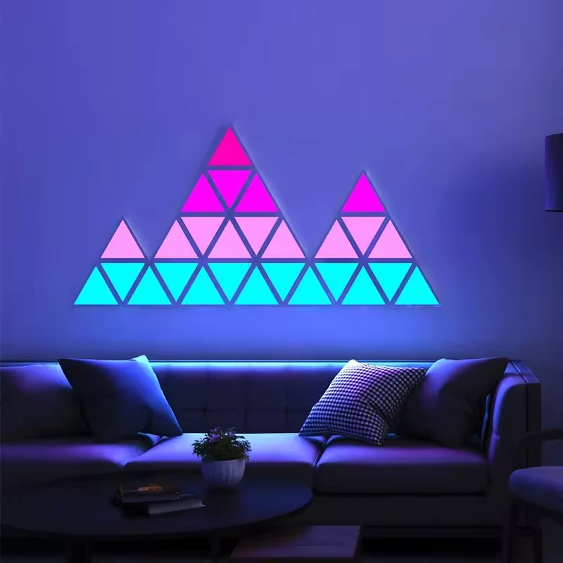 أضواء حائط مثلثة LED يمكن التحكم فيها صوتيًا لغرفة النوم والديكور 1