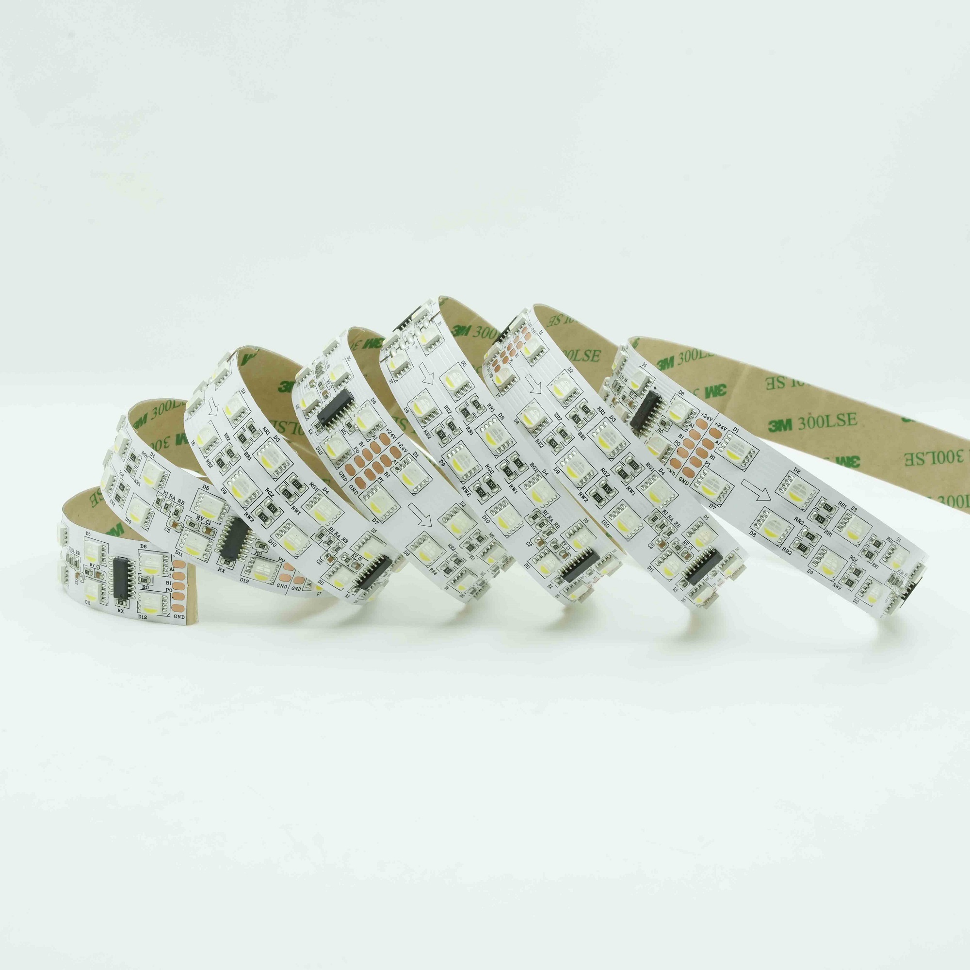 Lumières de bande LED RVB numériques adressables à double rangée 24 V 5050 – 120 LED IP 16,4 pieds20 3