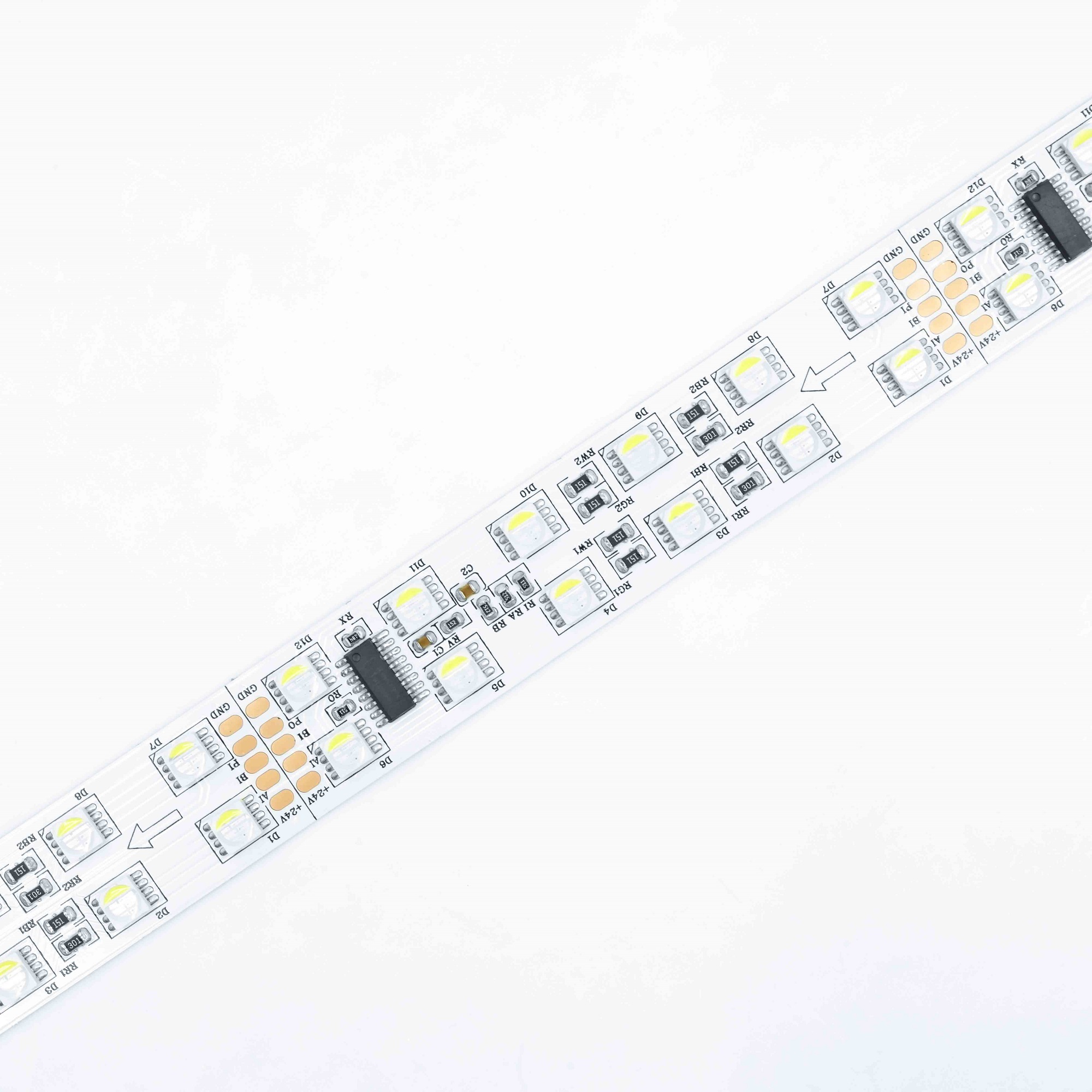 Lumières de bande LED RVB numériques adressables à double rangée 24 V 5050 – 120 LED IP 16,4 pieds20 1