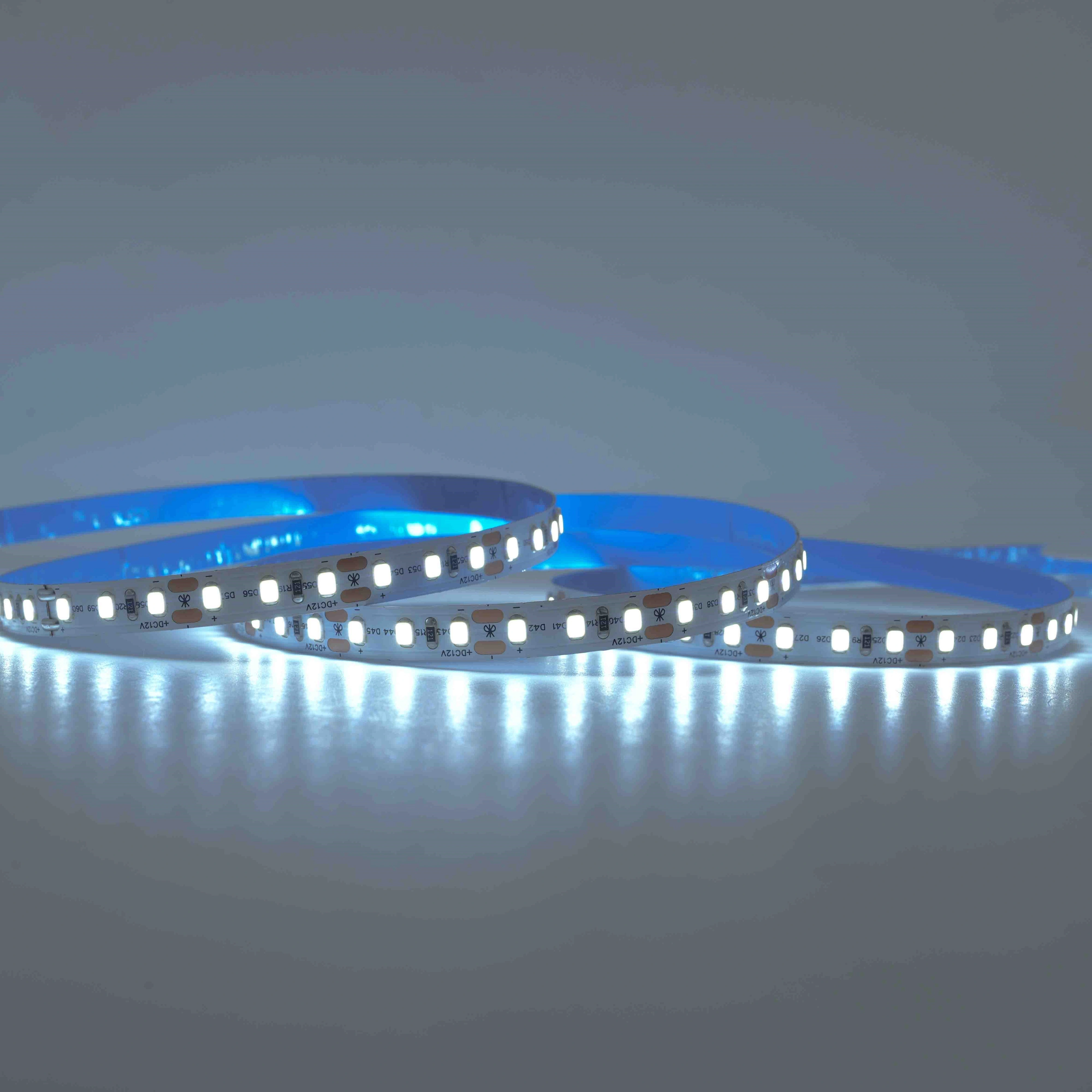 Cinta de luz LED blanca fría de alto brillo 2835 12V 120LEDS/M 6000k 1