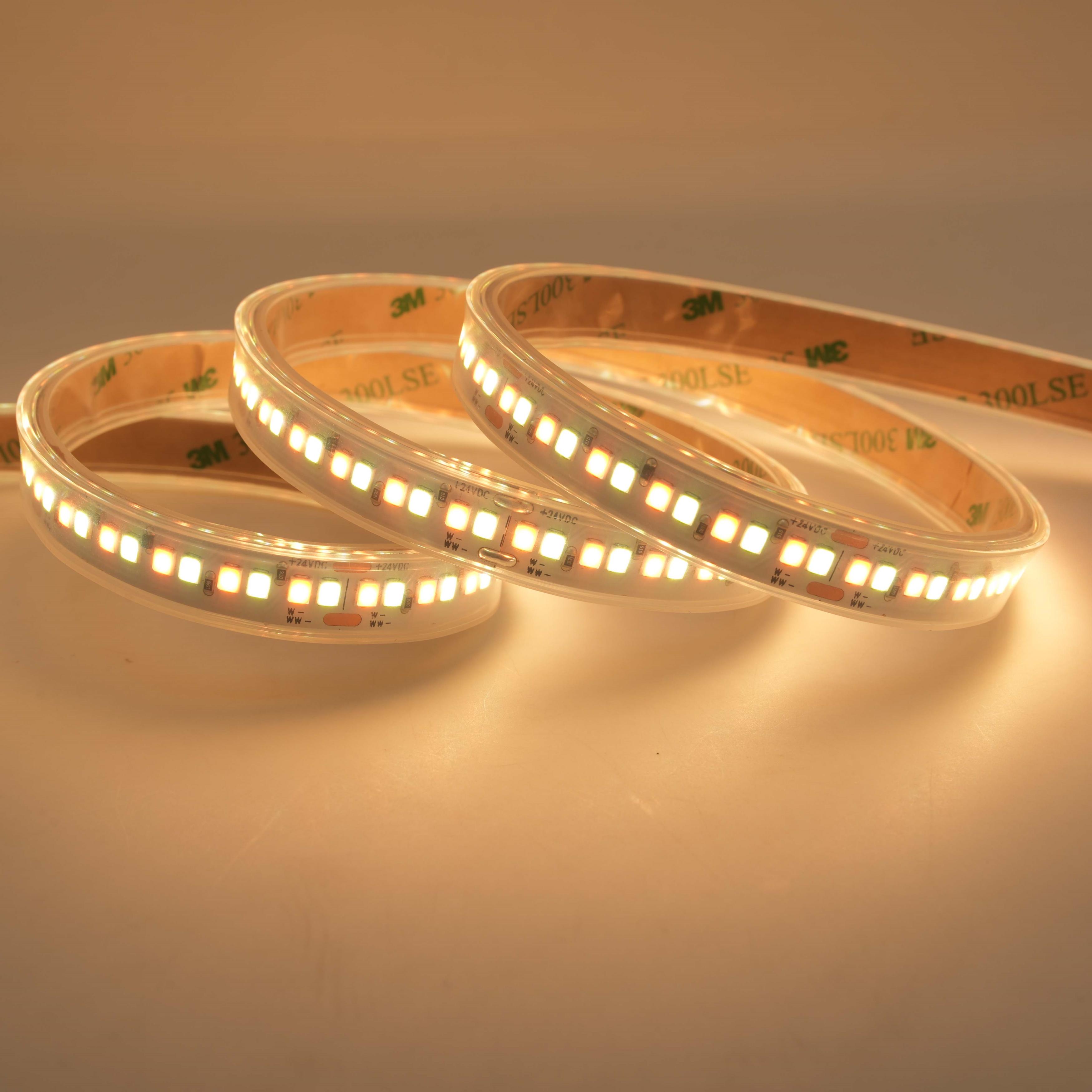 C.P. Ra 95 élevé 24V double lumière blanche IP67 240LEDs/m de bande de SMD2835 LED 3