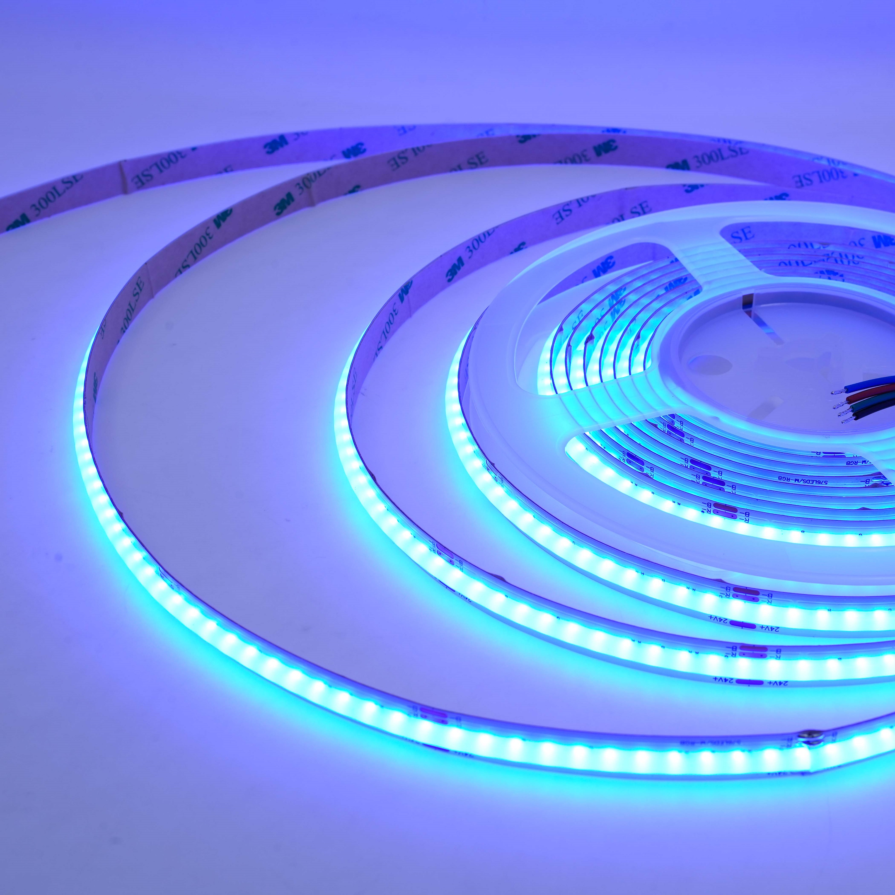 شريط إضاءة LED قابل للعنونة 24 فولت 576 LED/م COB RGB LED 5