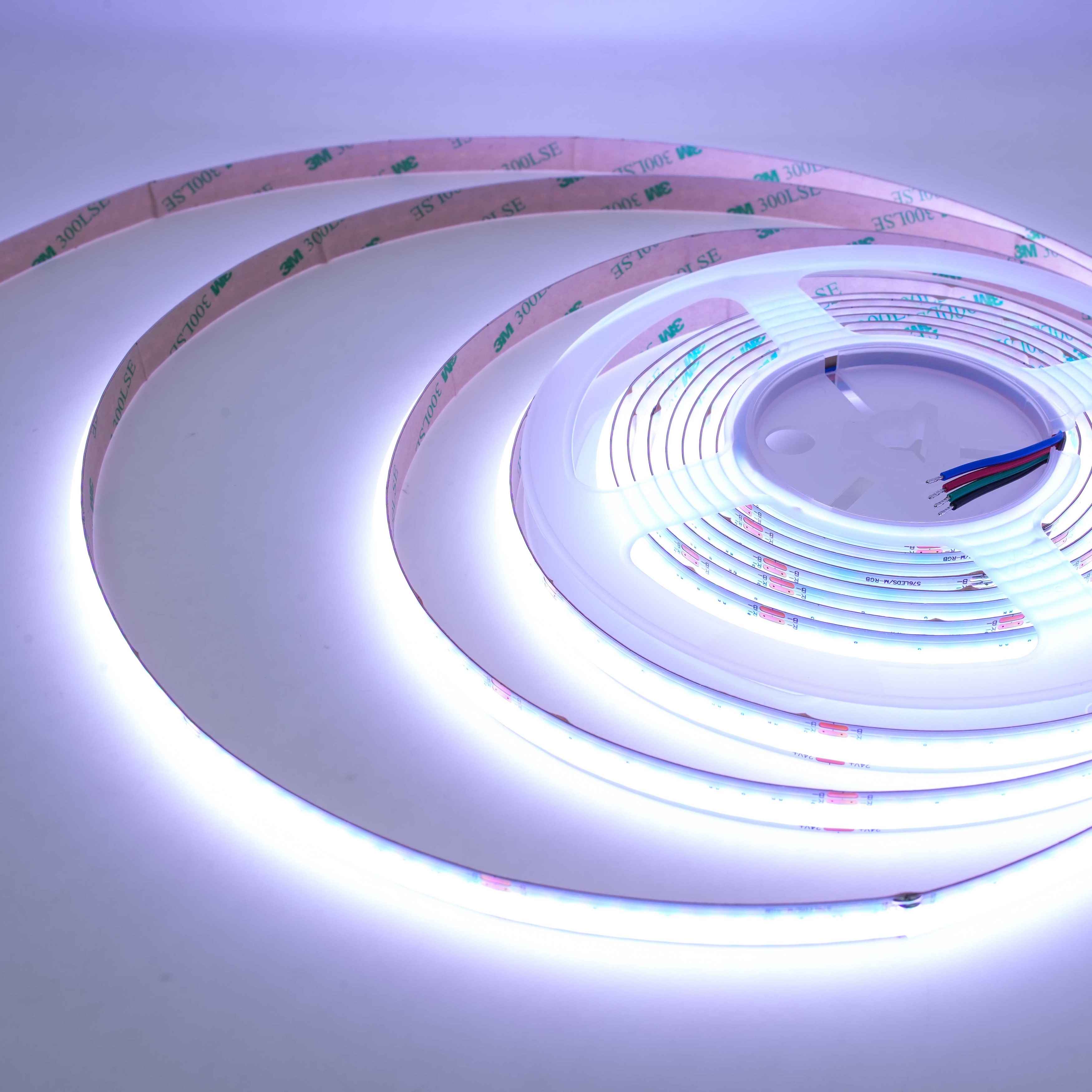 شريط إضاءة LED قابل للعنونة 24 فولت 576 LED/م COB RGB LED 3