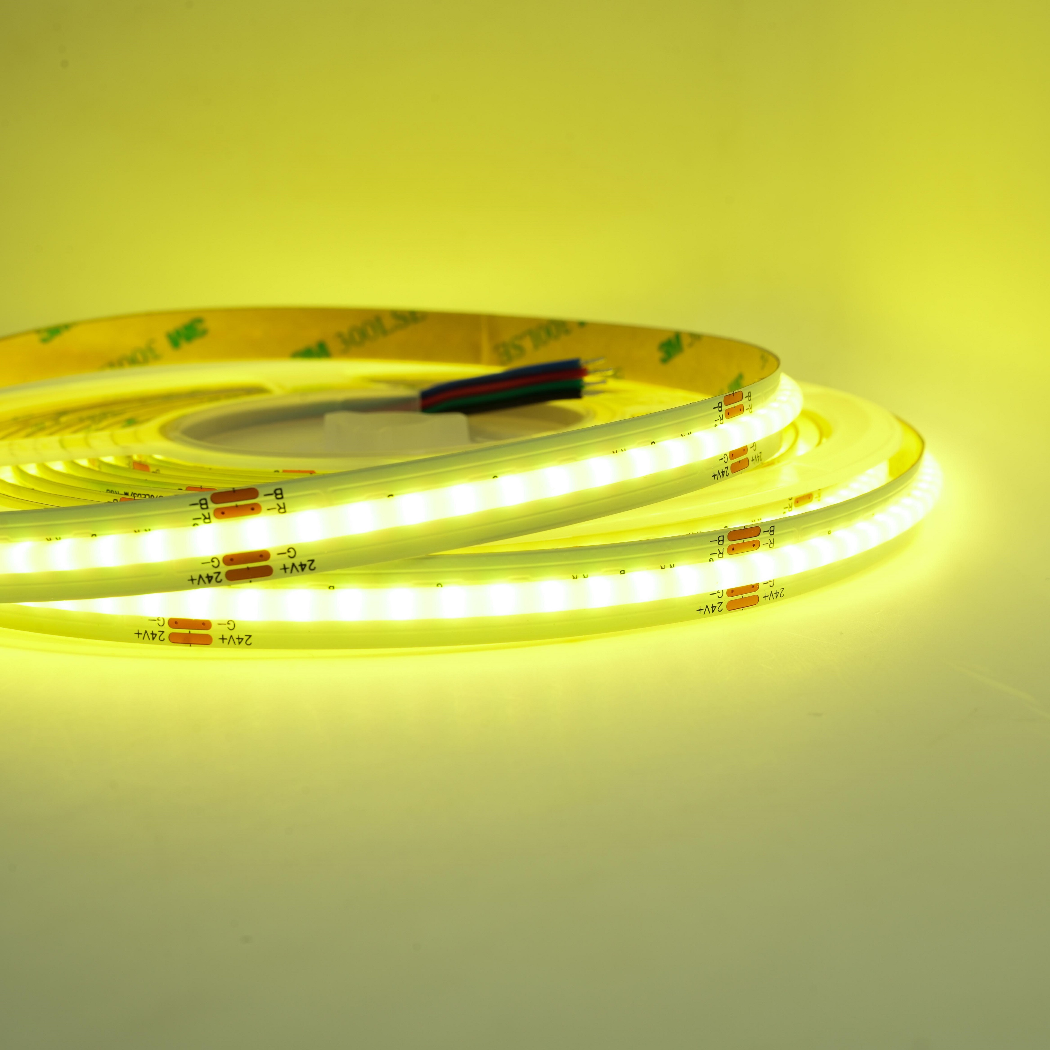 Bande lumineuse LED COB 24 V 640 LED/m RVB – Solution d'éclairage flexible super lumineuse. 1