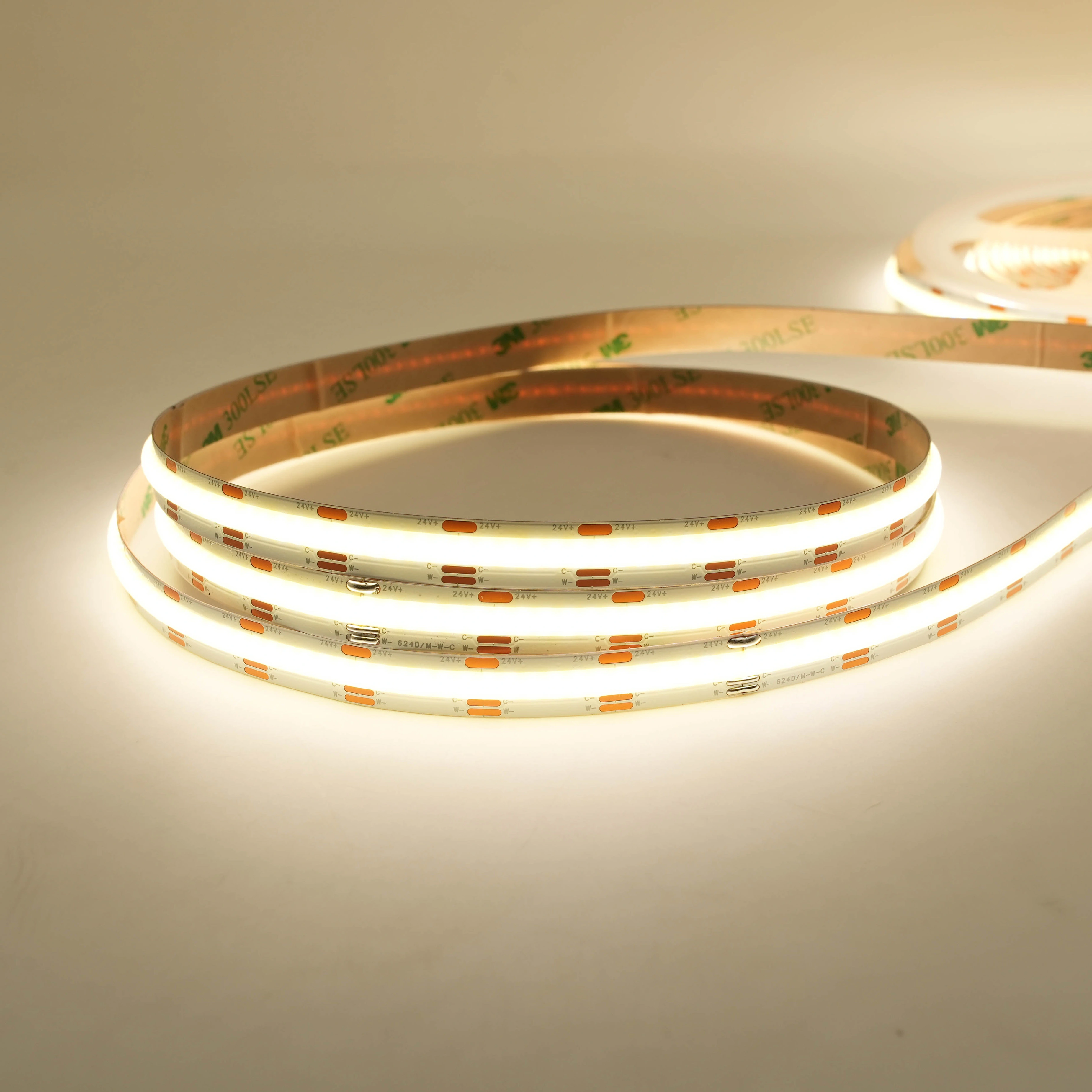 DC 24V 576leds عالية الكثافة COB LED الشريط 10 مم CRI90 بدون نقاط مرنة 1