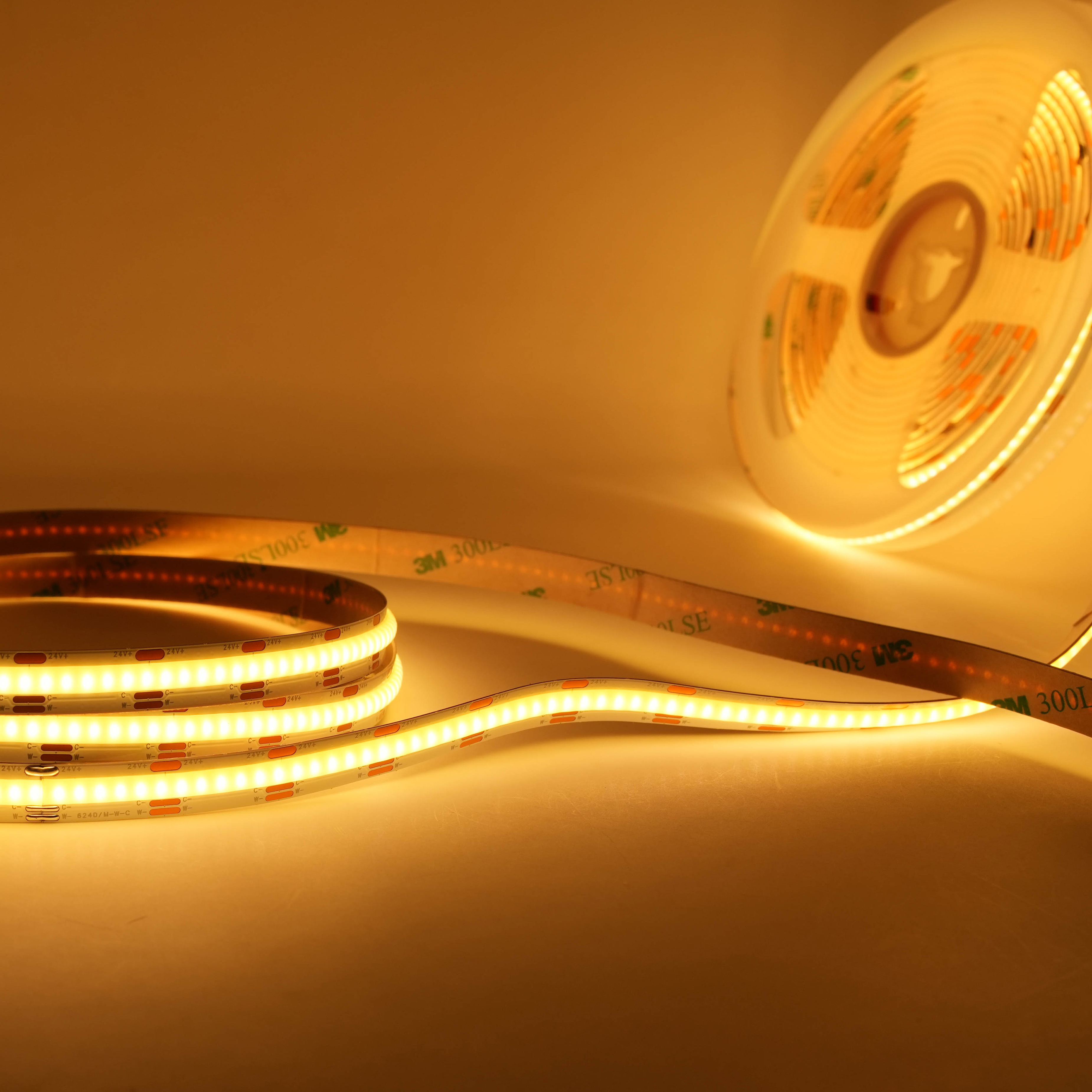 شريط COB LED عالي الكثافة 568LEDs CRI90 10mm COB CCT LED شريط ضوء 2700K-6500K 7