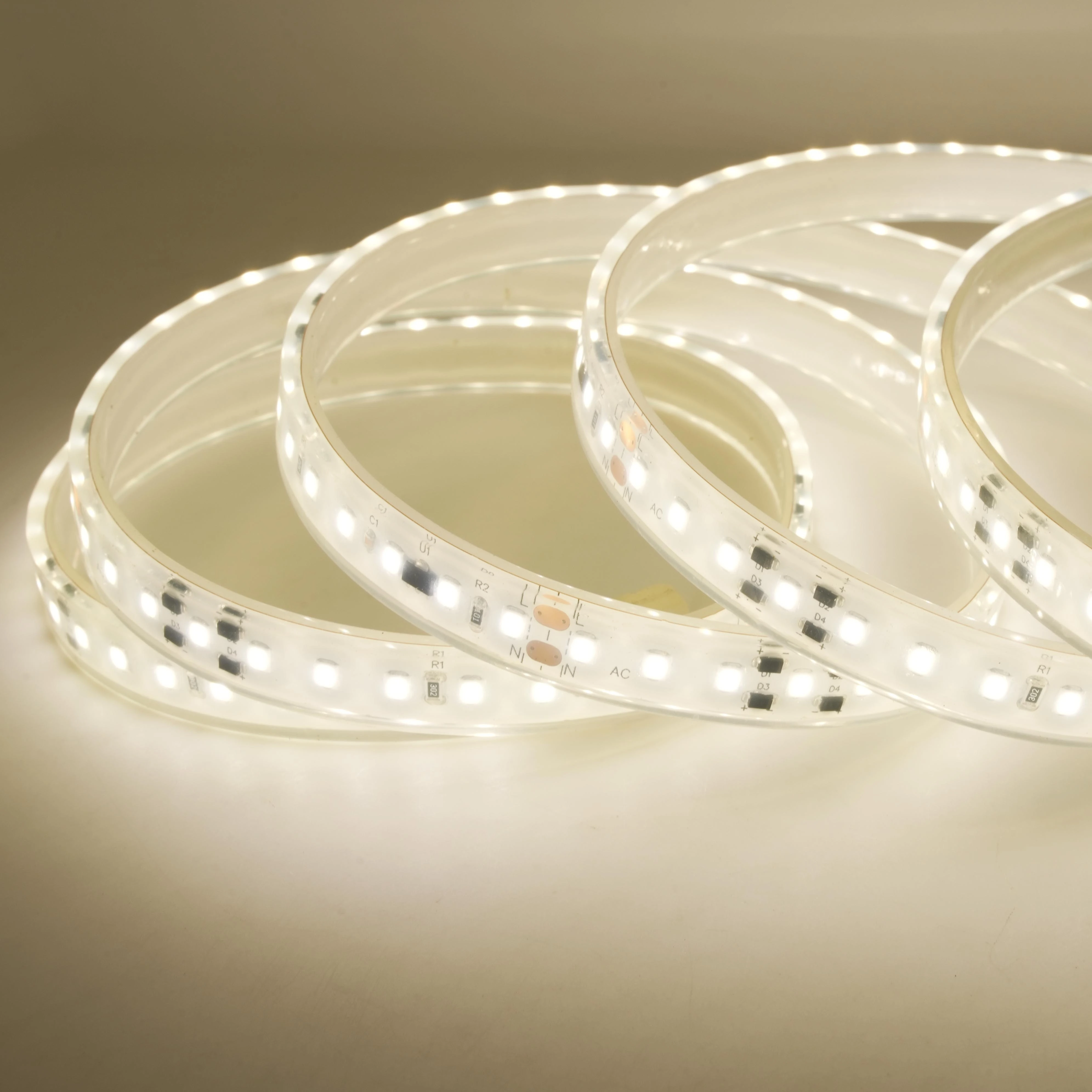 Cinta LED de Alto Voltaje: 112LEDs/m, 2835, 220V - IP Monocolor67 1