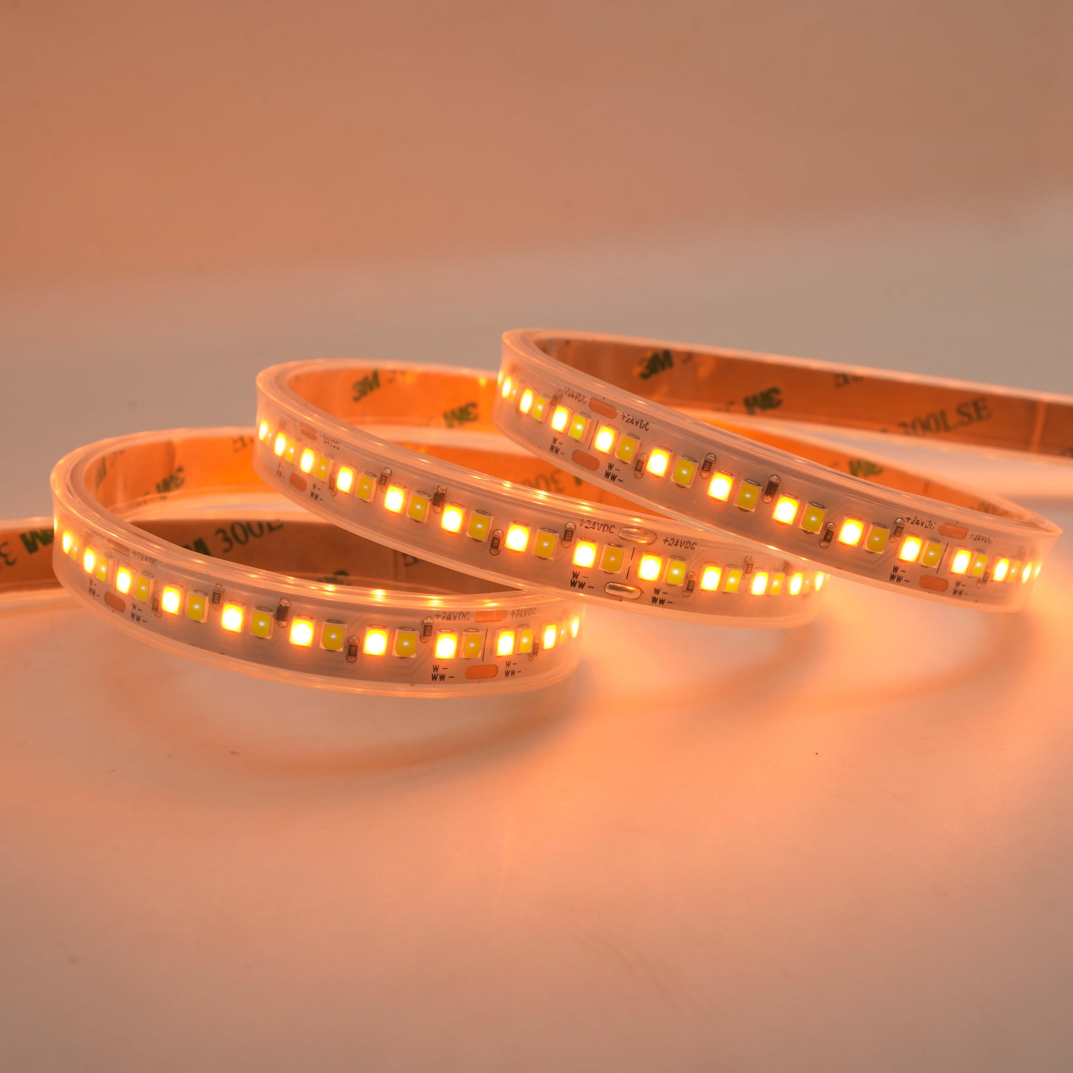 24V CCT High CRI Ra 95 Dual White SMD2835 LED Tape Light IP67 228LEDs/m 1800K-3000K 3