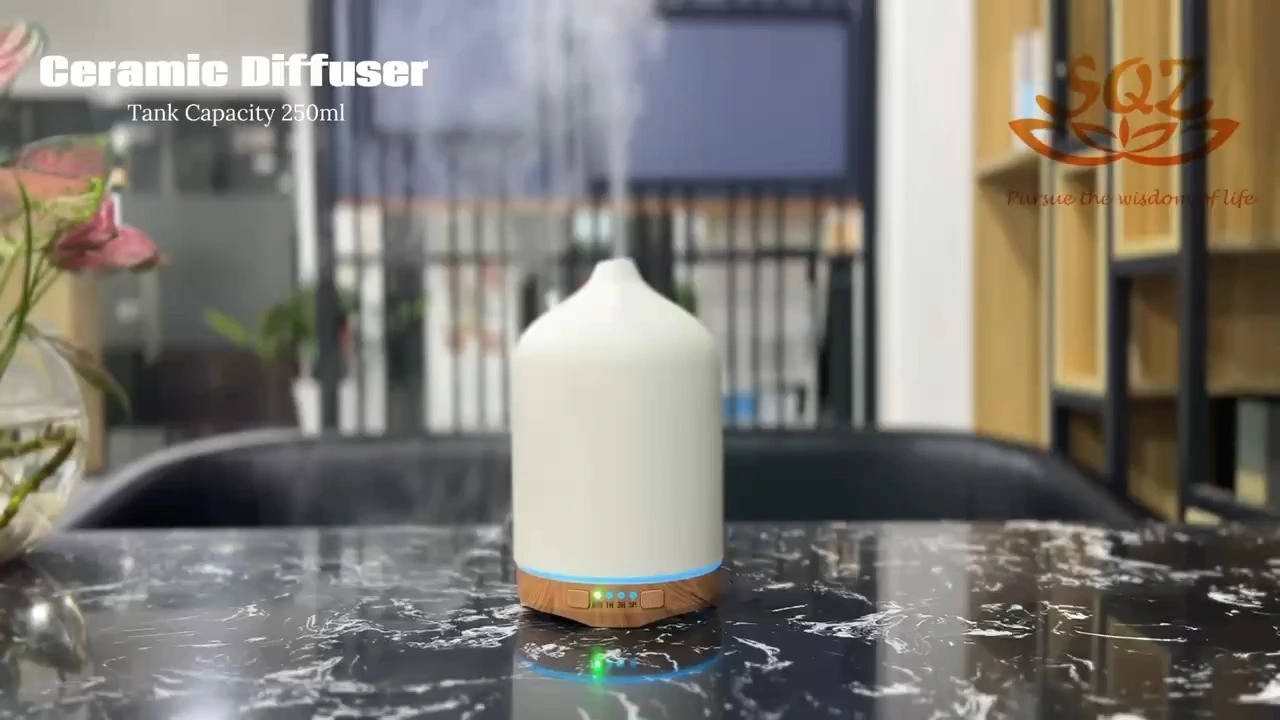 WC eléctrico ultrasónico del humectador del difusor de cerámica de la fragancia del aceite esencial de la piedra del sitio del balneario 250ml3217 1
