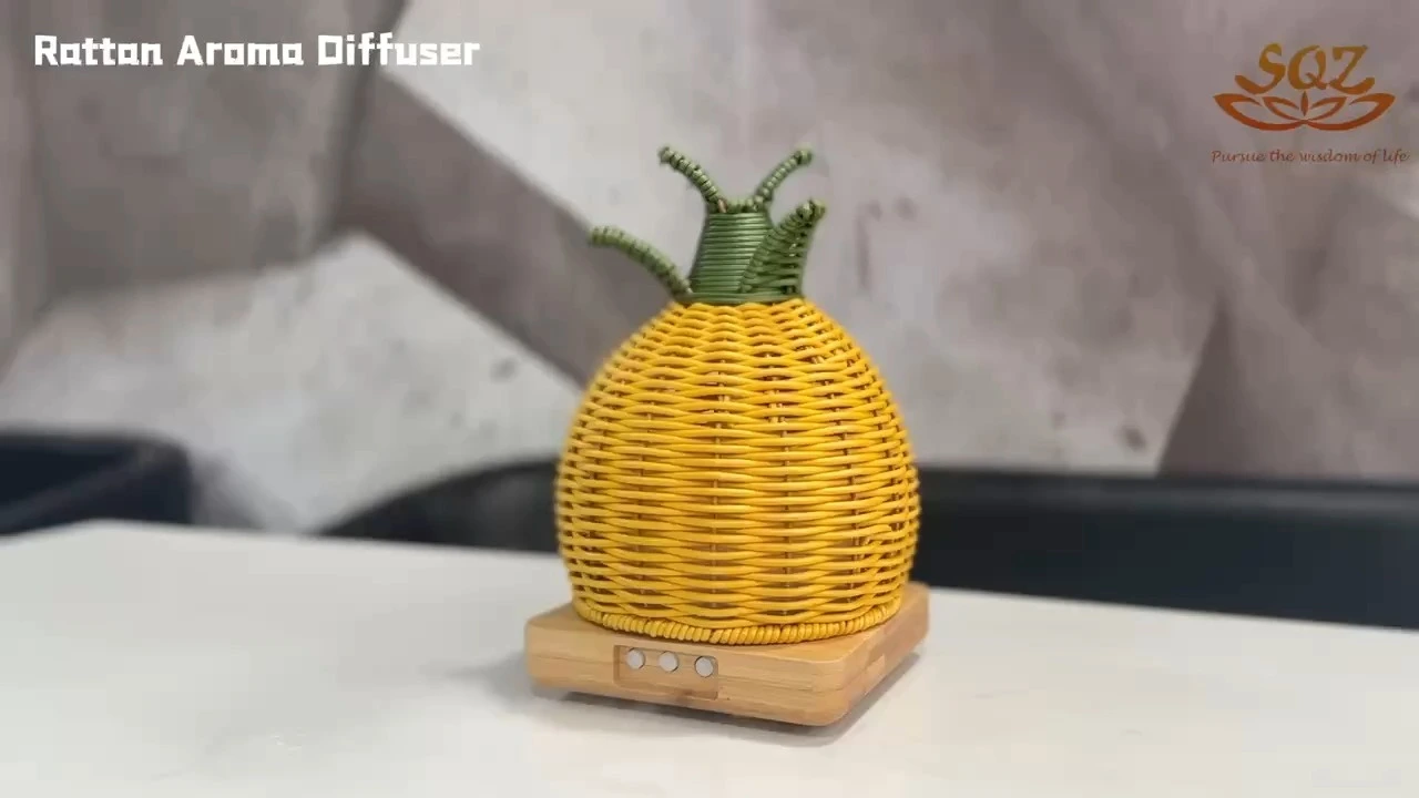 Humectador ultrasónico eléctrico WR del aire del difusor bajo de madera del aceite esencial del aroma de la rota del Piña-modelo4302 1