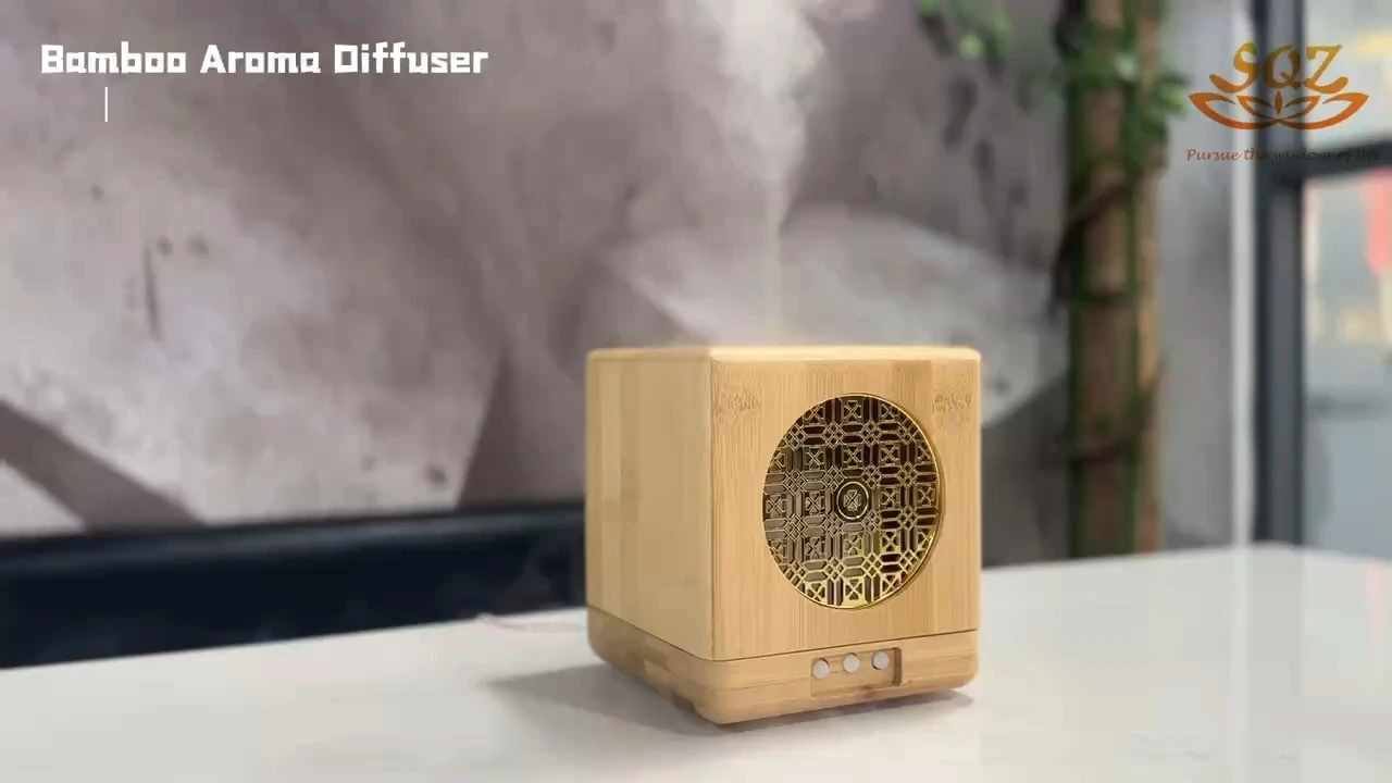 300ML wooden bamboo essential oil aroma ultrasonic air humidifier diffuser WB1202 1