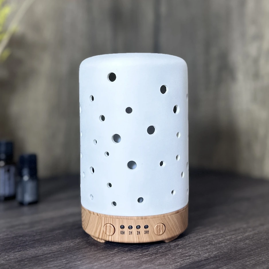 Round hollow ultrasonic ceramic diffuser essential oils aromatherapy stone diffuser WC3223 1