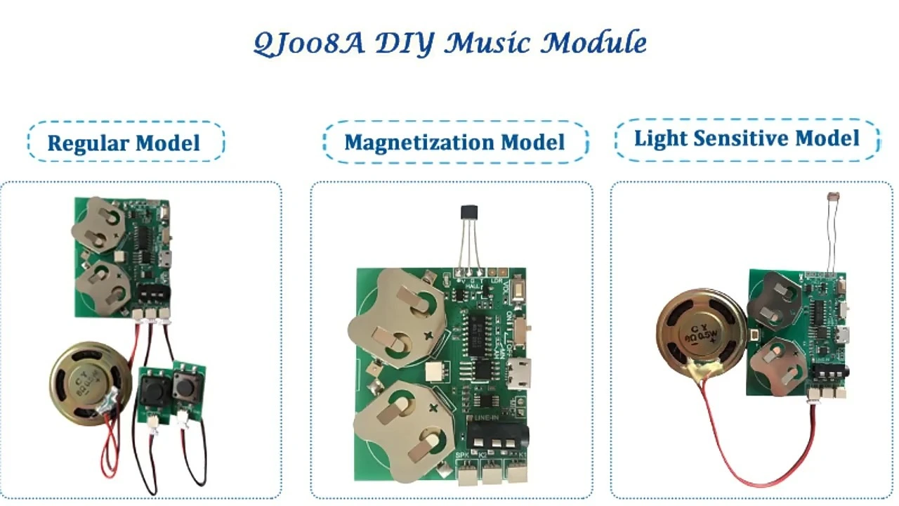 Magnetic Induction Light Sensor Sound Module Button Control Music Module Programmable Board Battery Power For Gift Box Greeting Card 1
