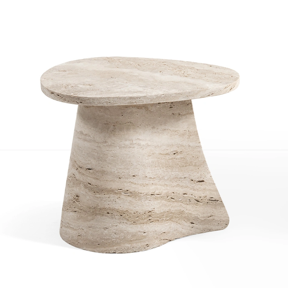 FST114 Roman Travertine Modern Marble Top Stone Coffee Side Tables 1