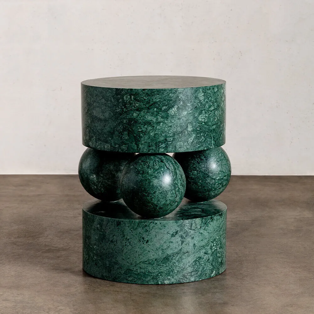 FST230  High end design round living room furniture black small round marble side table 1