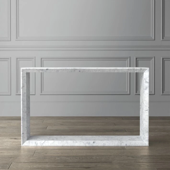 FCS011  luxury console table modern white cararra natural marble stone table 1