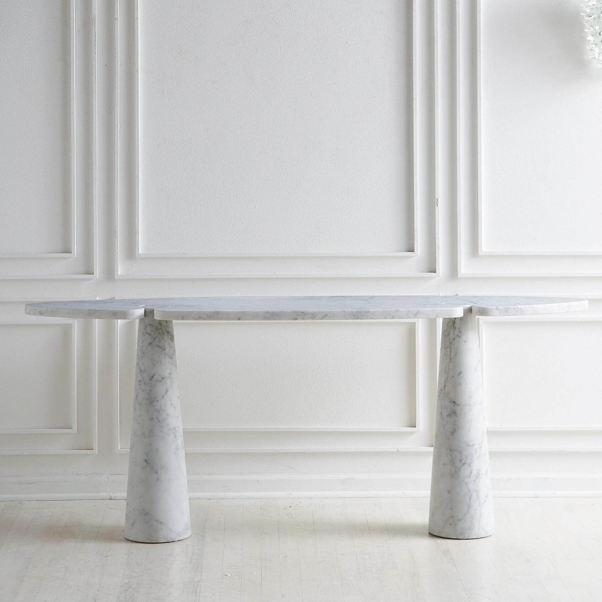 FCS013  nordic table furniture slim tall stone marble top narrow modern italian carrara white console table 1