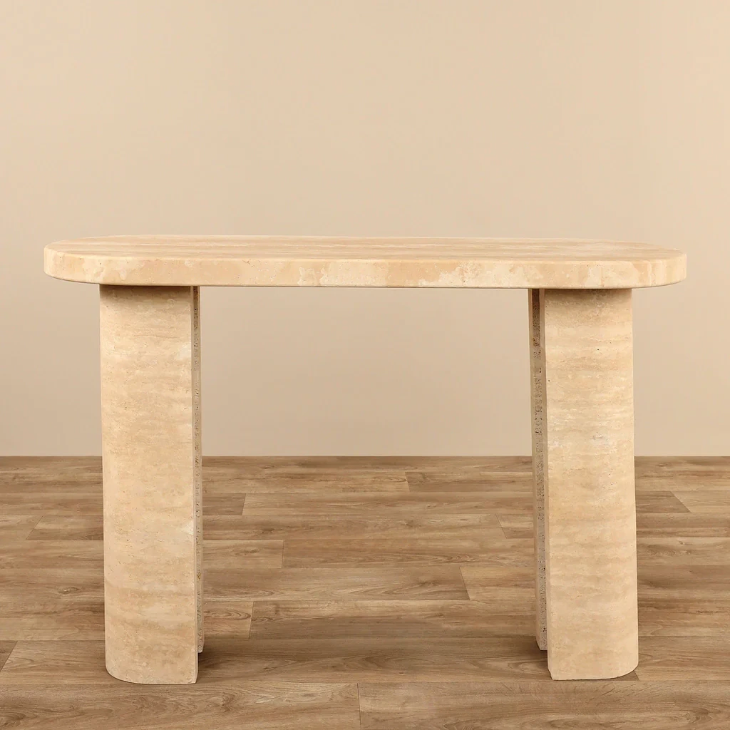 FCS005 Villa residential travertine furniture console table european luxury console table 1