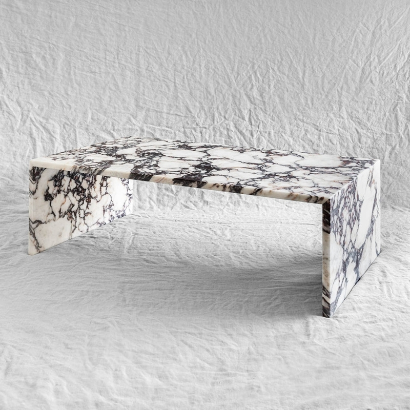 FCT018 Modern Rectangular Calacatta Viola Marble Coffee Table 1