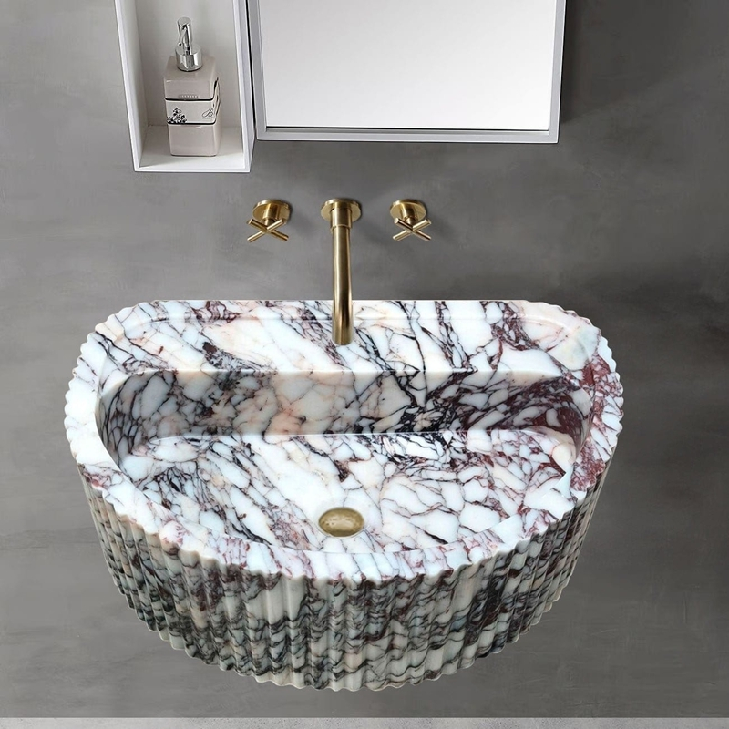 BSB019 Chic stone pedestal sink for Compact Elegance 1